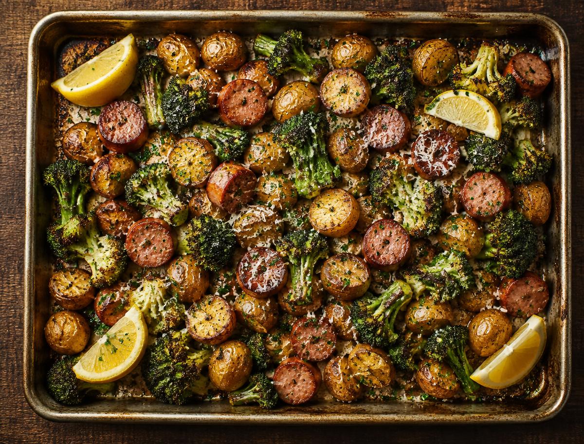 Sausage & Broccoli Sheet Pan